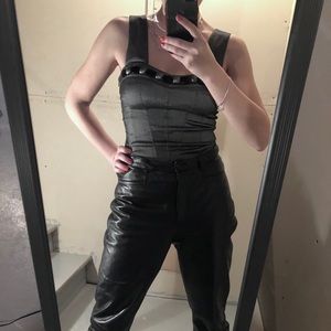 Metallic corset style top